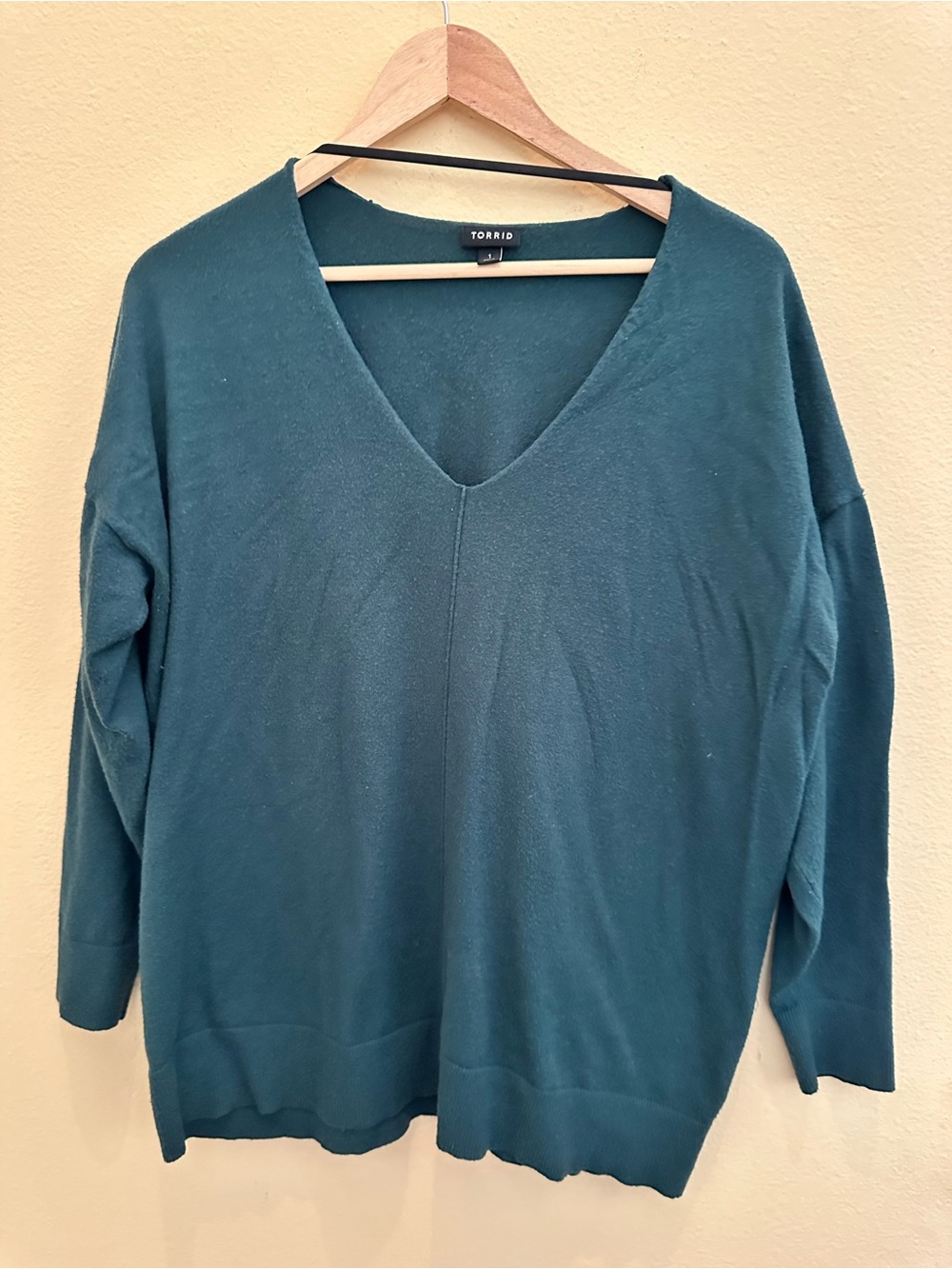 Torrid Green V-Neck Relaxed Knit Sweater